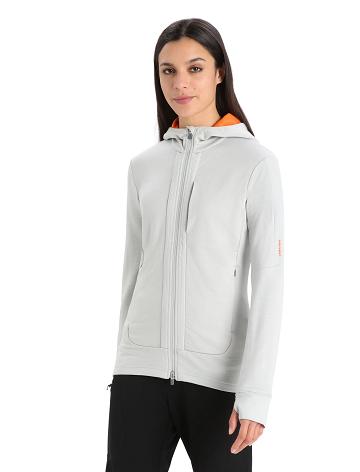 Ether / Flash Icebreaker Merino Quantum III Long Sleeve Zip Women's Hoodie | AU 1676RVDW